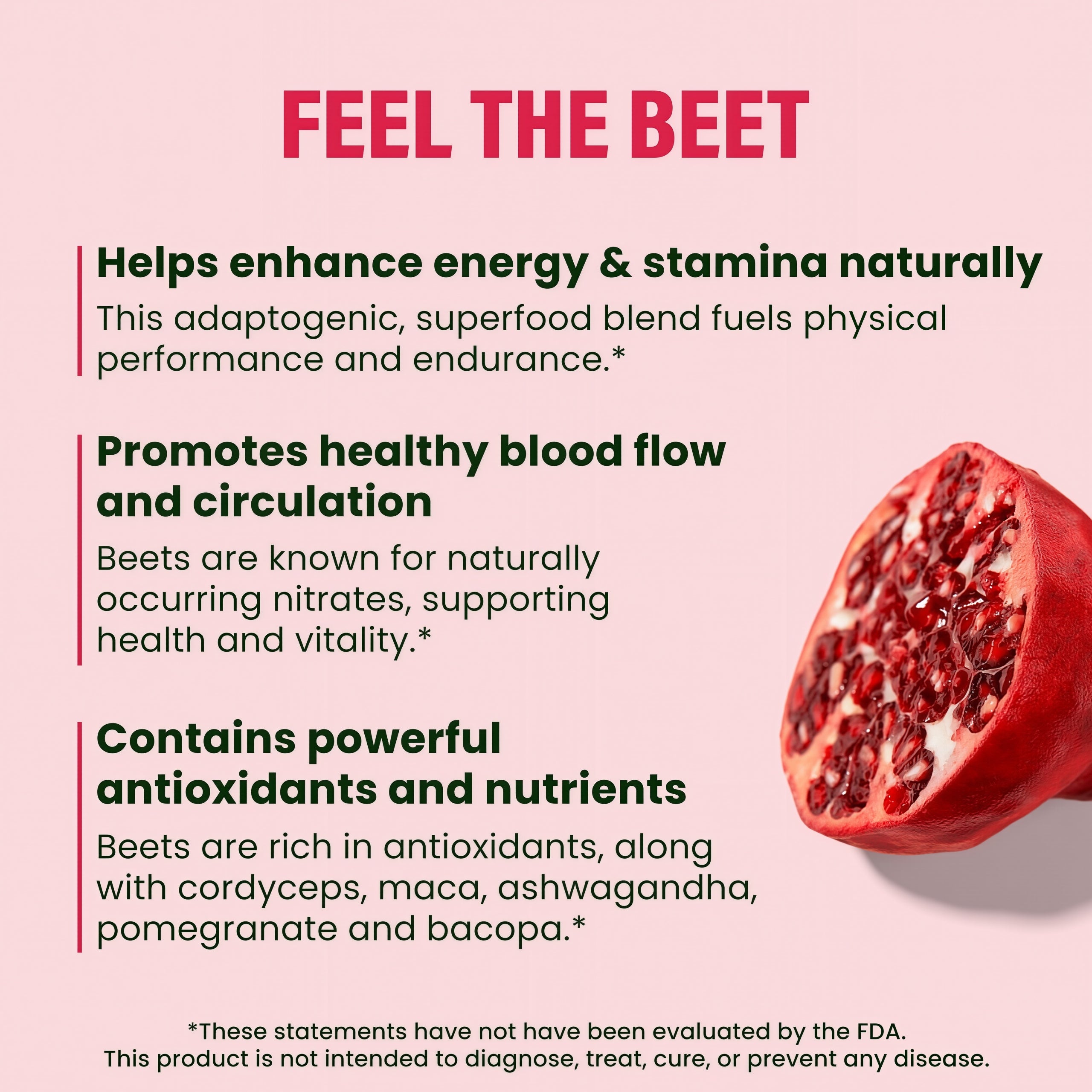 Live it Up Feel the Beet: Beetroot powder with adaptogens