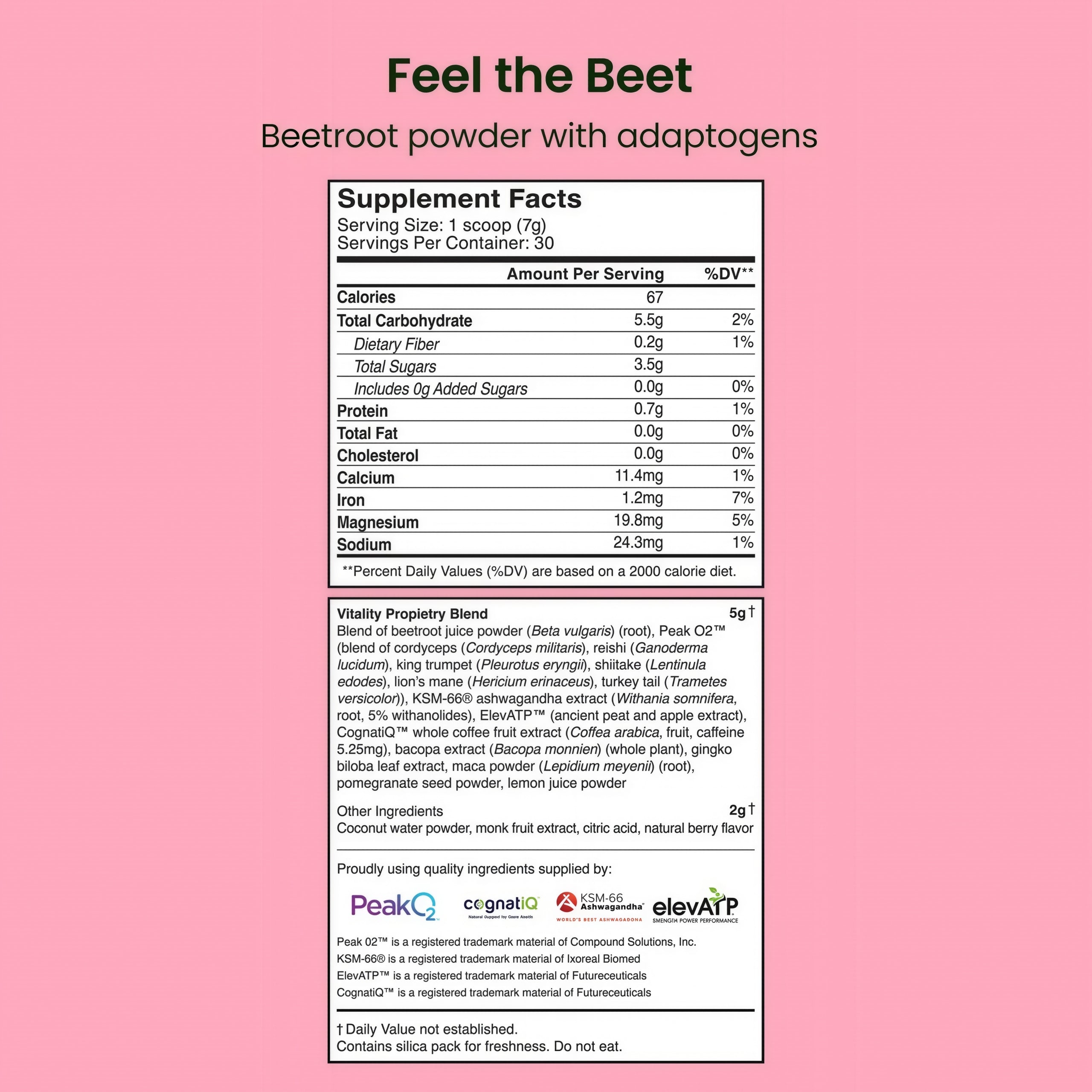Live it Up Feel the Beet: Beetroot powder with adaptogens