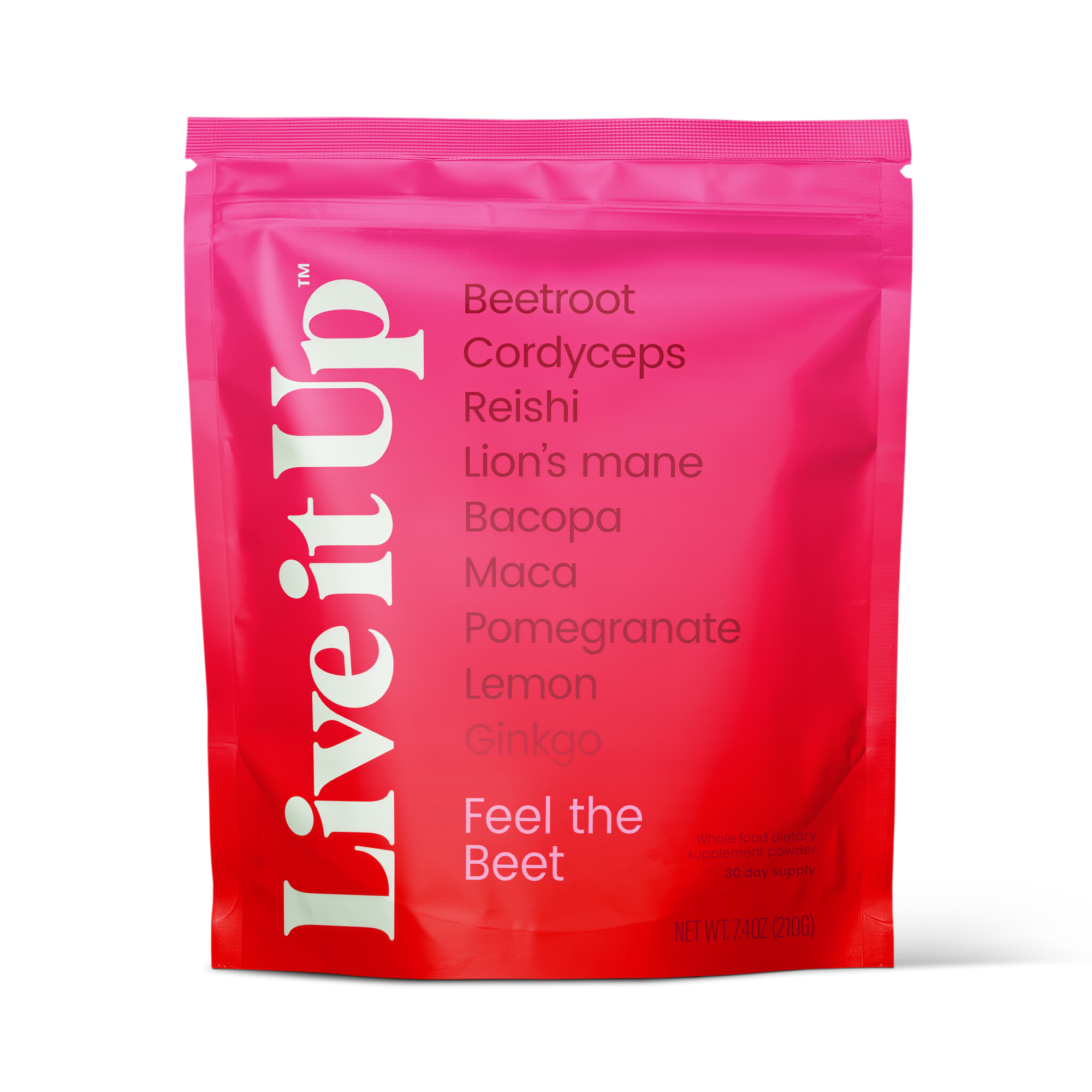 Live it Up Feel the Beet: Beetroot powder with adaptogens