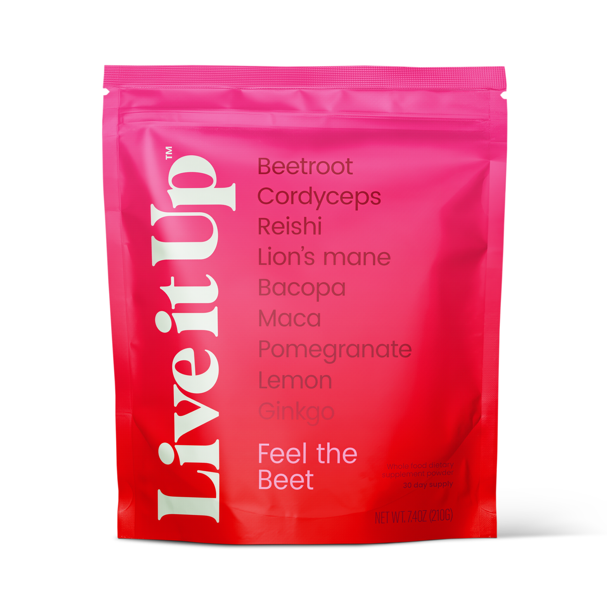Live it Up Feel the Beet: Beetroot powder with adaptogens