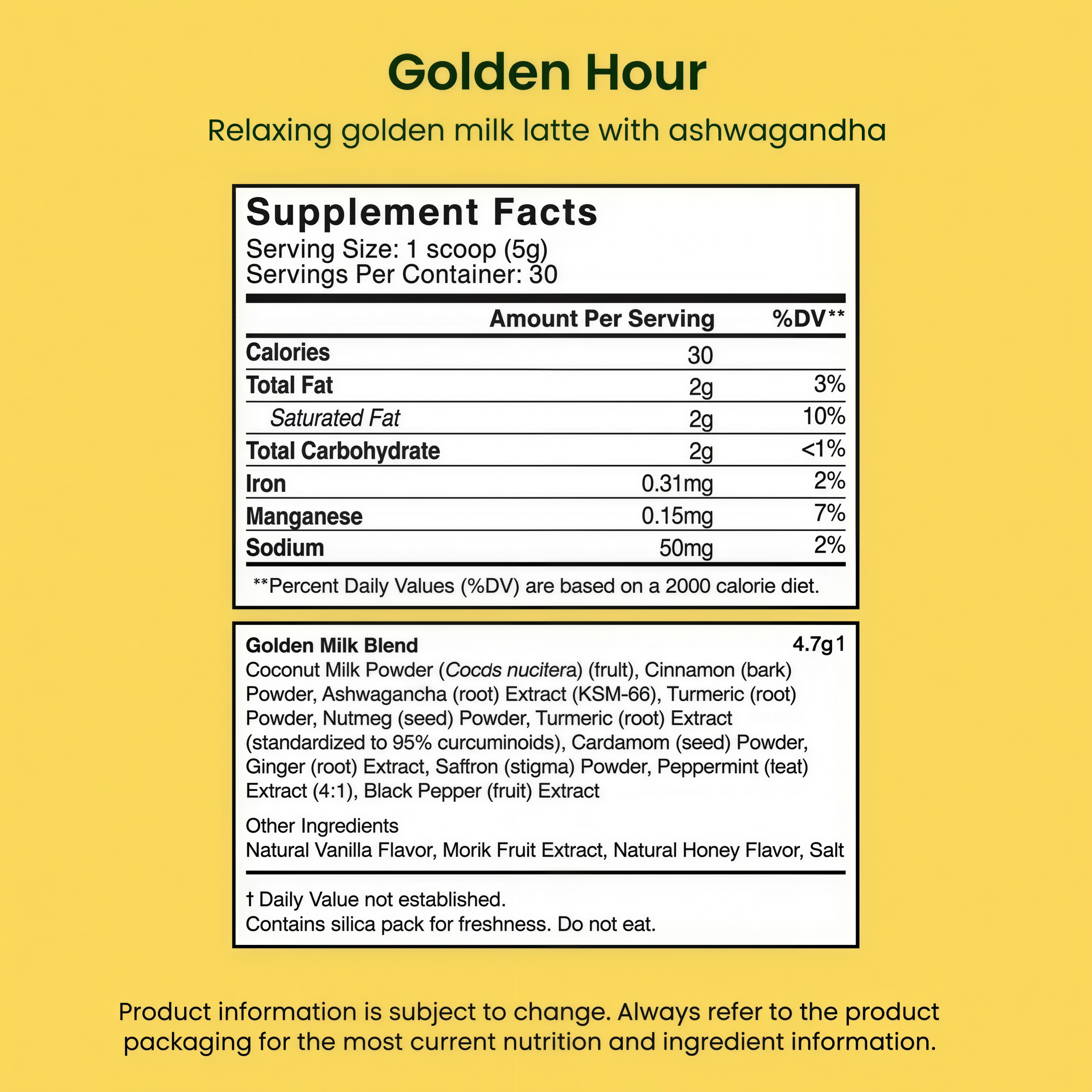 Live it Up Golden Hour: relaxing golden milk latte with ashwagandha