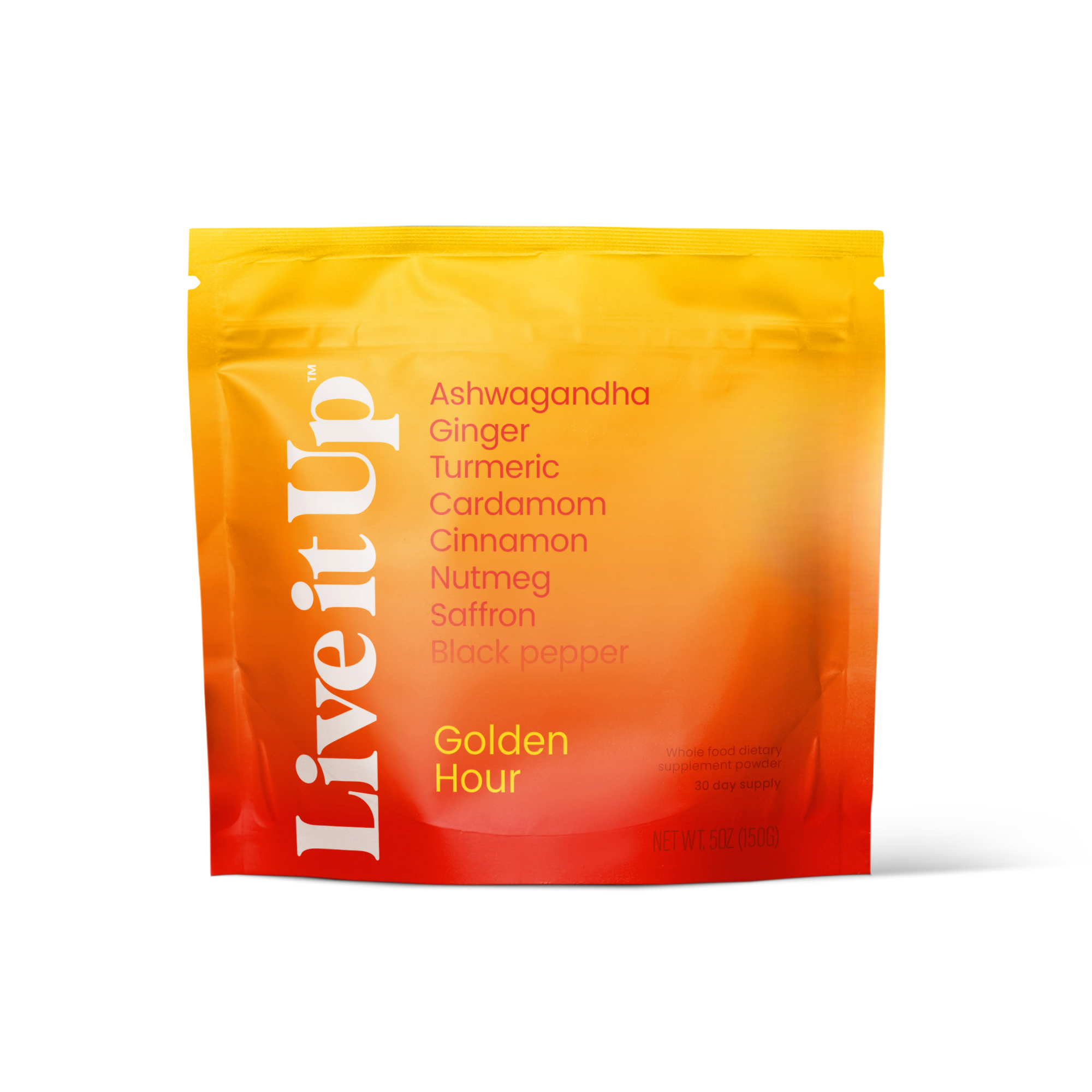 Live it Up Golden Hour: relaxing golden milk latte with ashwagandha